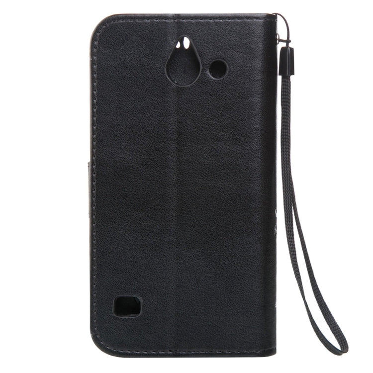 For Huawei  Ascend Y550 Crazy Horse Texture Printing Horizontal Flip Leather Case with Holder & Card Slots & Wallet & Lanyard
