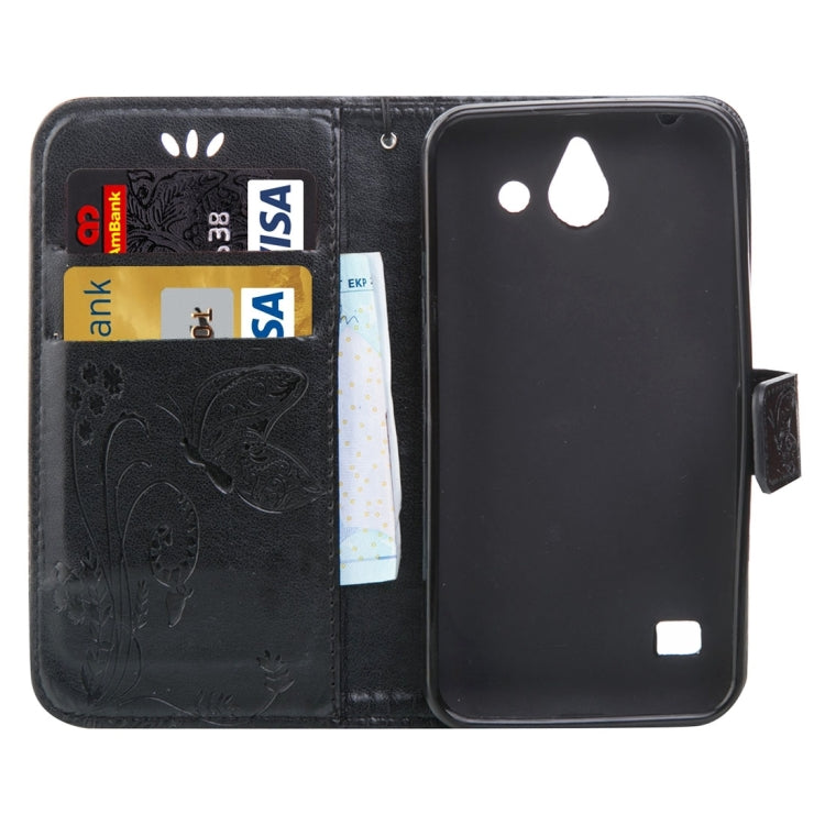 For Huawei  Ascend Y550 Crazy Horse Texture Printing Horizontal Flip Leather Case with Holder & Card Slots & Wallet & Lanyard