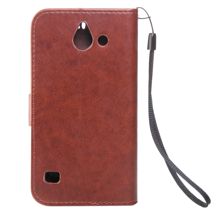 For Huawei  Ascend Y550 Crazy Horse Texture Printing Horizontal Flip Leather Case with Holder & Card Slots & Wallet & Lanyard