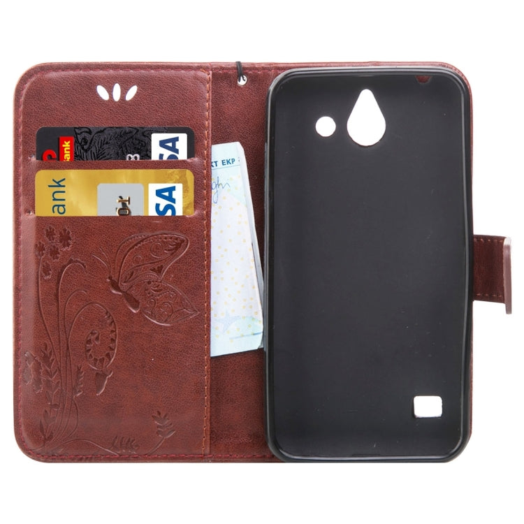 For Huawei  Ascend Y550 Crazy Horse Texture Printing Horizontal Flip Leather Case with Holder & Card Slots & Wallet & Lanyard