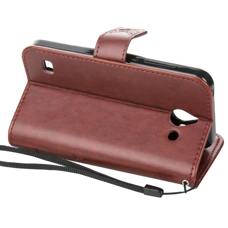 For Huawei  Ascend Y550 Crazy Horse Texture Printing Horizontal Flip Leather Case with Holder & Card Slots & Wallet & Lanyard