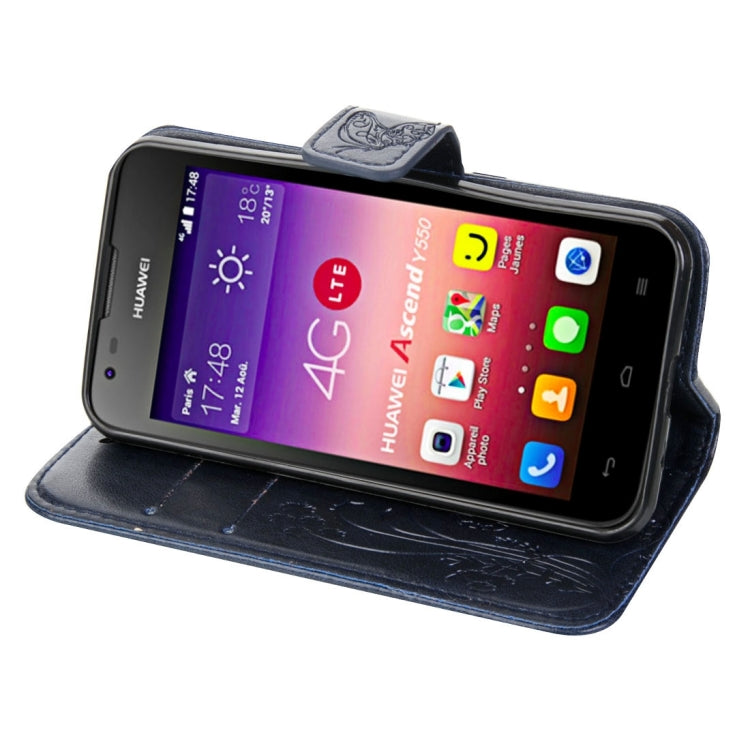 For Huawei  Ascend Y550 Crazy Horse Texture Printing Horizontal Flip Leather Case with Holder & Card Slots & Wallet & Lanyard