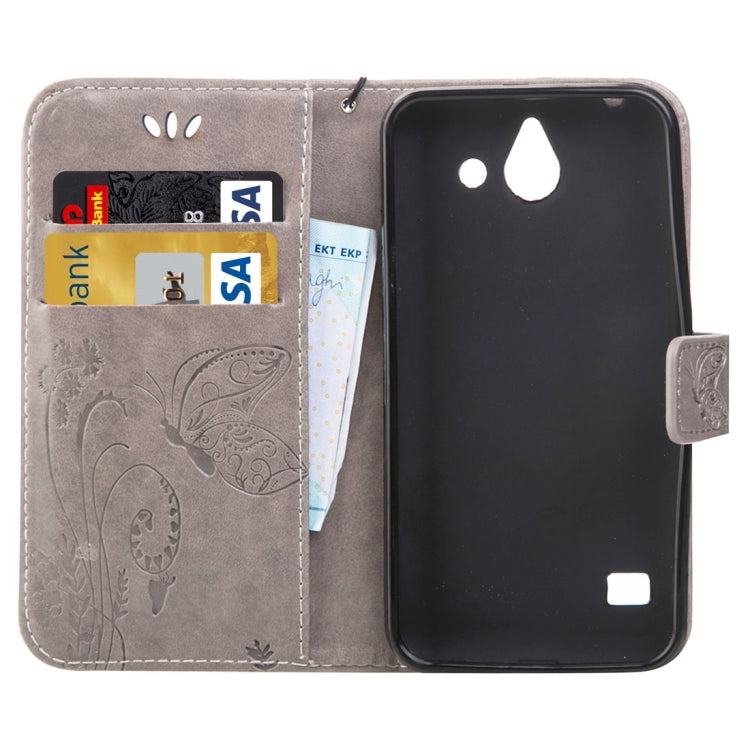 For Huawei  Ascend Y550 Crazy Horse Texture Printing Horizontal Flip Leather Case with Holder & Card Slots & Wallet & Lanyard