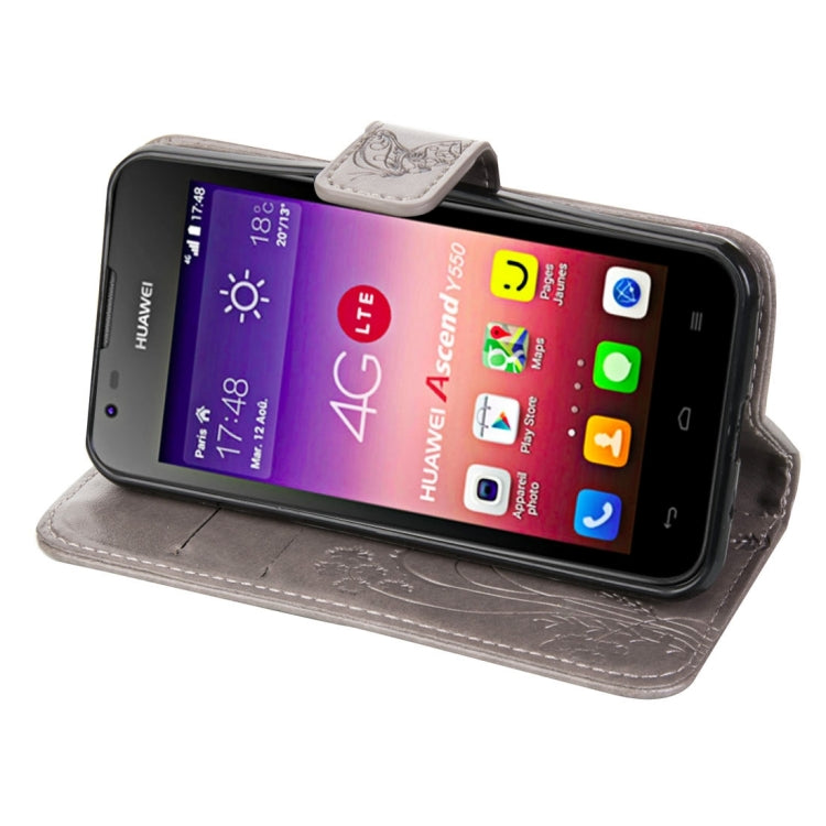 For Huawei  Ascend Y550 Crazy Horse Texture Printing Horizontal Flip Leather Case with Holder & Card Slots & Wallet & Lanyard