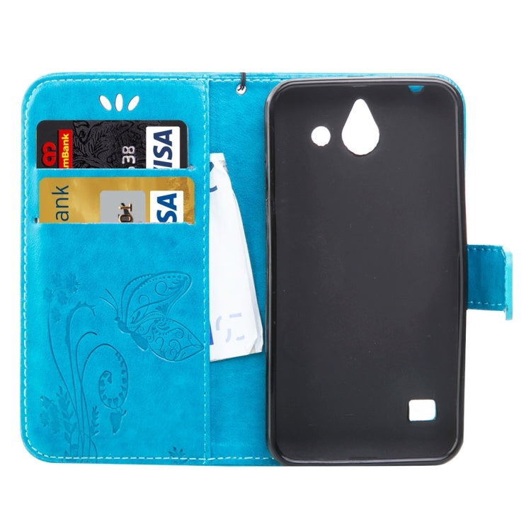 For Huawei  Ascend Y550 Crazy Horse Texture Printing Horizontal Flip Leather Case with Holder & Card Slots & Wallet & Lanyard