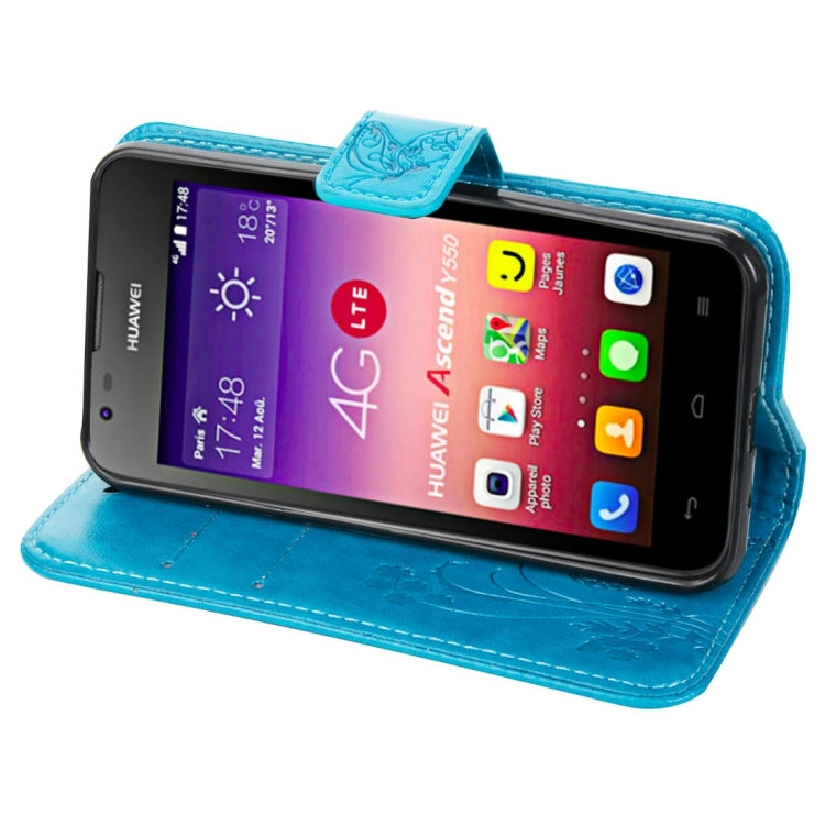 For Huawei  Ascend Y550 Crazy Horse Texture Printing Horizontal Flip Leather Case with Holder & Card Slots & Wallet & Lanyard