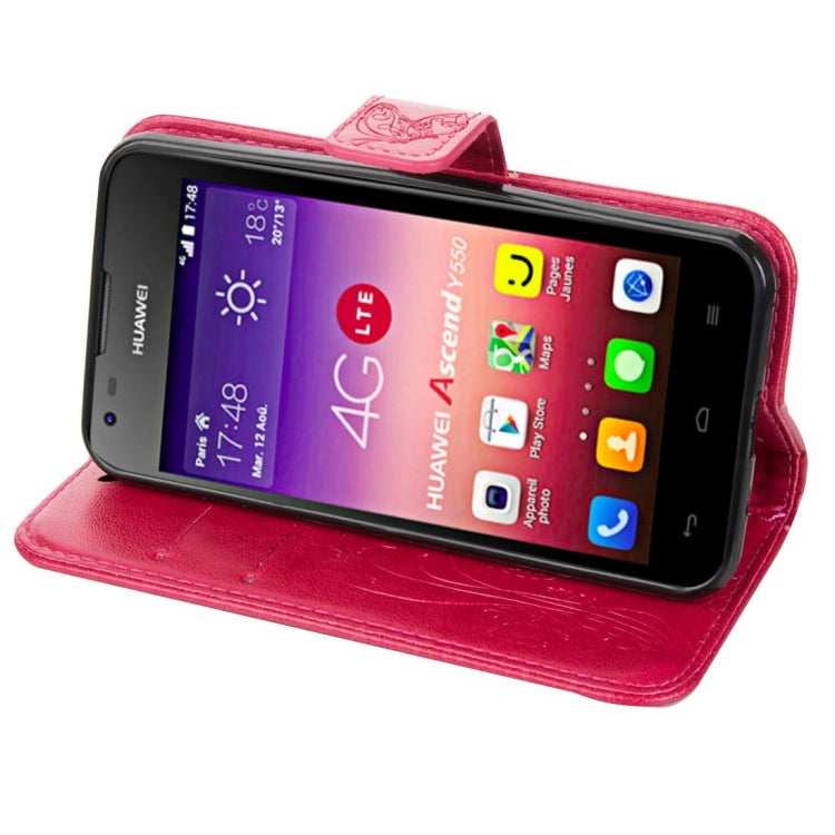 For Huawei  Ascend Y550 Crazy Horse Texture Printing Horizontal Flip Leather Case with Holder & Card Slots & Wallet & Lanyard