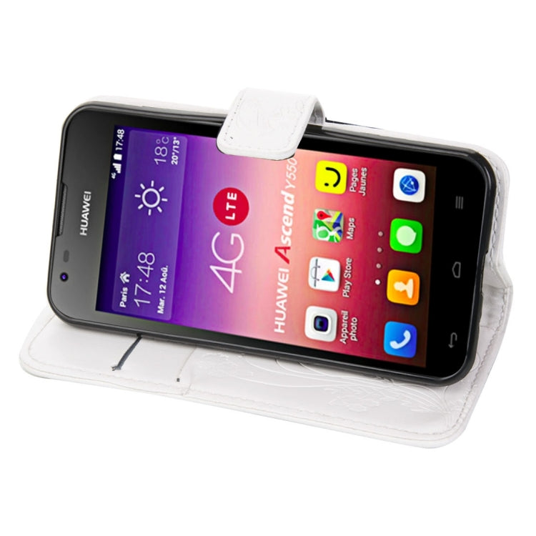 For Huawei  Ascend Y550 Crazy Horse Texture Printing Horizontal Flip Leather Case with Holder & Card Slots & Wallet & Lanyard