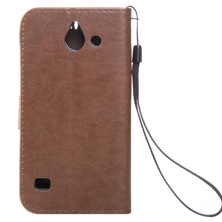 For Huawei  Ascend Y550 Crazy Horse Texture Printing Horizontal Flip Leather Case with Holder & Card Slots & Wallet & Lanyard