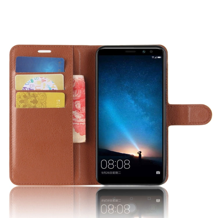For Huawei  Mate 10 Lite Litchi Texture PU + TPU Horizontal Flip Leather Case with Holder & Card Slots & Wallet