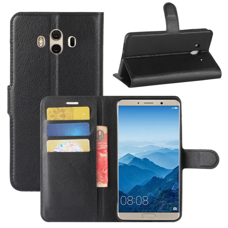 For Huawei  Mate 10 Litchi Texture PU + TPU Horizontal Flip Leather Case with Holder & Card Slots & Wallet