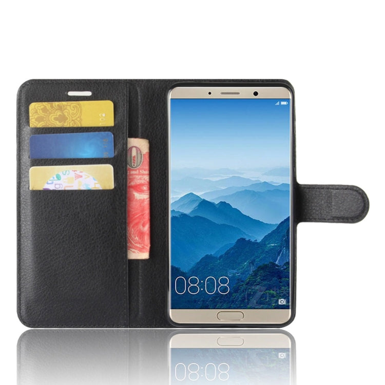 For Huawei  Mate 10 Litchi Texture PU + TPU Horizontal Flip Leather Case with Holder & Card Slots & Wallet