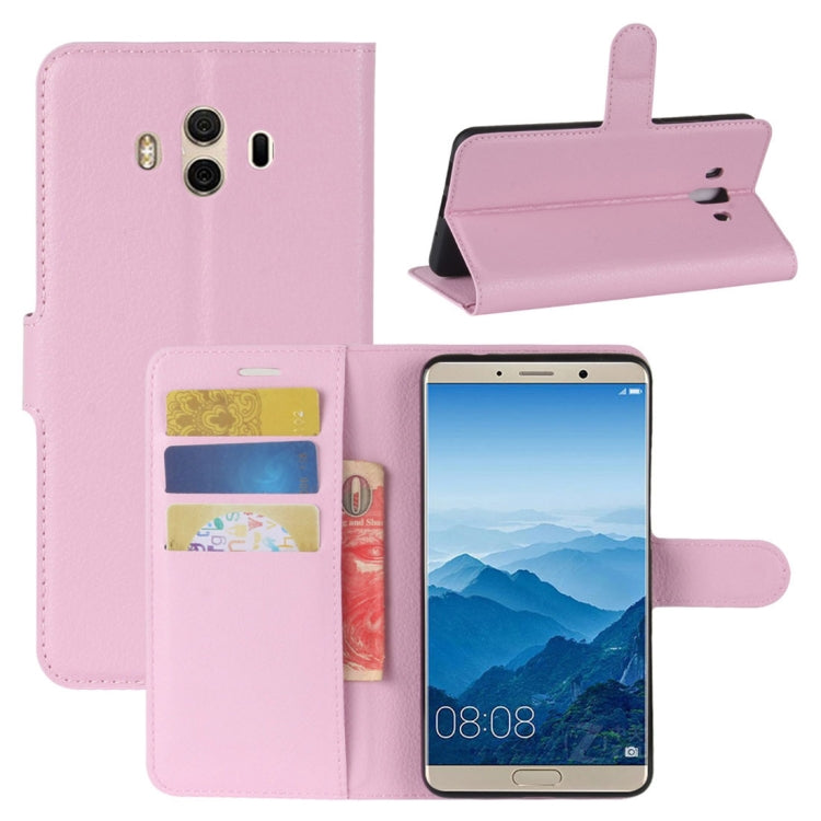 For Huawei  Mate 10 Litchi Texture PU + TPU Horizontal Flip Leather Case with Holder & Card Slots & Wallet