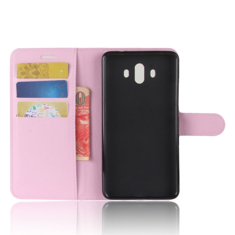 For Huawei  Mate 10 Litchi Texture PU + TPU Horizontal Flip Leather Case with Holder & Card Slots & Wallet