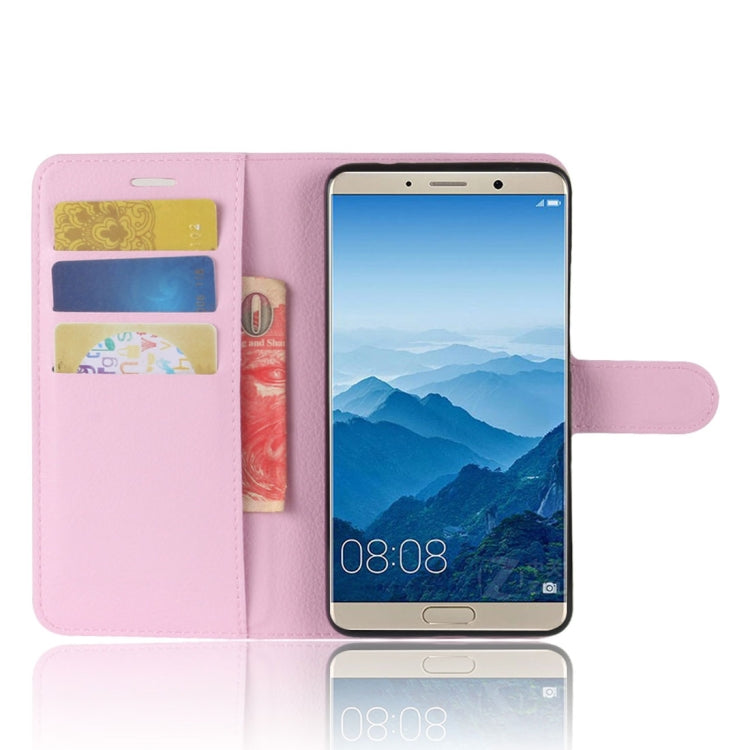 For Huawei  Mate 10 Litchi Texture PU + TPU Horizontal Flip Leather Case with Holder & Card Slots & Wallet