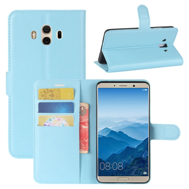 For Huawei  Mate 10 Litchi Texture PU + TPU Horizontal Flip Leather Case with Holder & Card Slots & Wallet