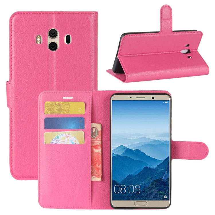 For Huawei  Mate 10 Litchi Texture PU + TPU Horizontal Flip Leather Case with Holder & Card Slots & Wallet