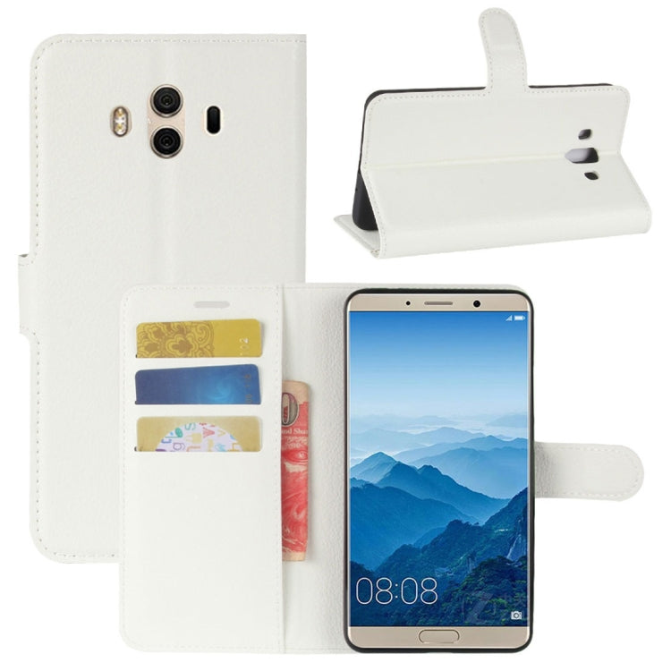 For Huawei  Mate 10 Litchi Texture PU + TPU Horizontal Flip Leather Case with Holder & Card Slots & Wallet