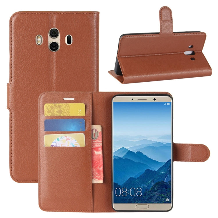 For Huawei  Mate 10 Litchi Texture PU + TPU Horizontal Flip Leather Case with Holder & Card Slots & Wallet