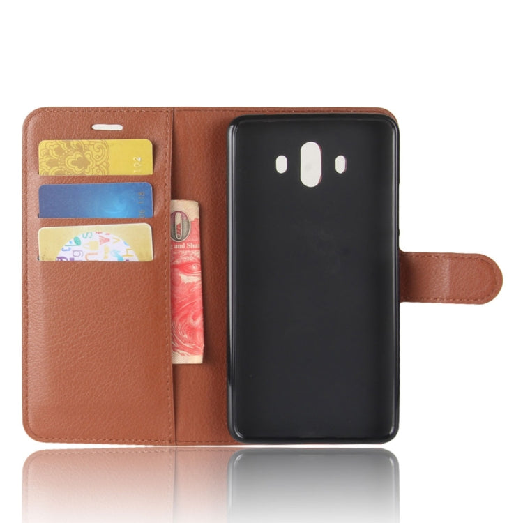 For Huawei  Mate 10 Litchi Texture PU + TPU Horizontal Flip Leather Case with Holder & Card Slots & Wallet