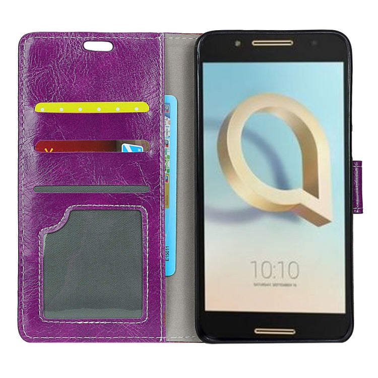 Alcatel A7 Retro Crazy Horse Texture Horizontal Flip Leather Case with Holder & Card Slots & Wallet & Photo Frame