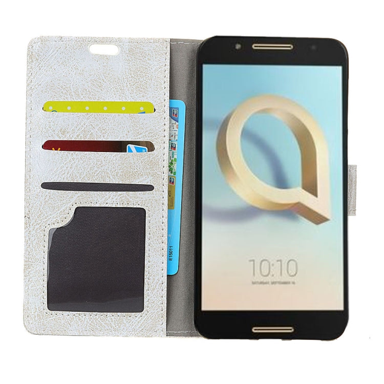 Alcatel A7 Retro Crazy Horse Texture Horizontal Flip Leather Case with Holder & Card Slots & Wallet & Photo Frame