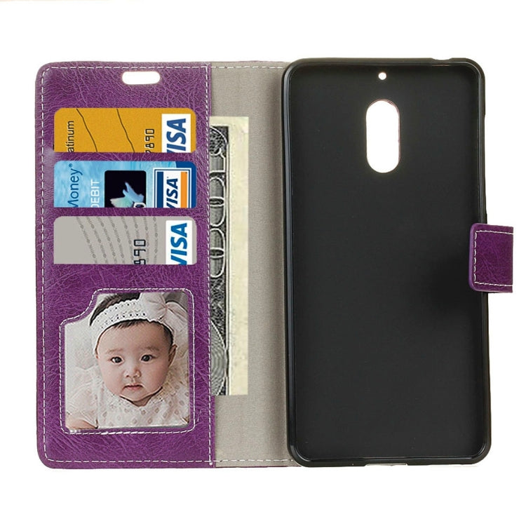 For Nokia 6 Retro Crazy Horse Texture Horizontal Flip Leather Case with Holder & Card Slots & Wallet & Photo Frame