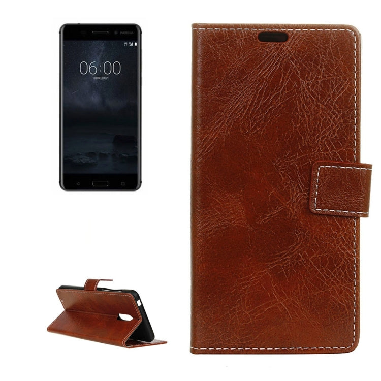 For Nokia 6 Retro Crazy Horse Texture Horizontal Flip Leather Case with Holder & Card Slots & Wallet & Photo Frame