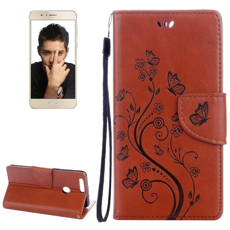 For Huawei  Honor 8 Flowers Embossing Horizontal Flip Leather Case with Holder & Card Slots & Wallet & Lanyard