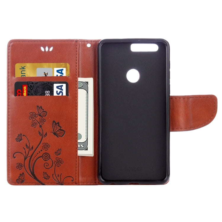 For Huawei  Honor 8 Flowers Embossing Horizontal Flip Leather Case with Holder & Card Slots & Wallet & Lanyard