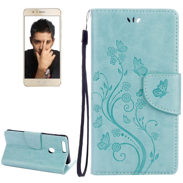 For Huawei  Honor 8 Flowers Embossing Horizontal Flip Leather Case with Holder & Card Slots & Wallet & Lanyard