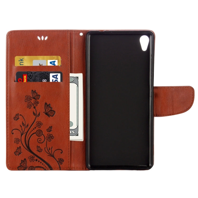 For Sony Xperia XA Ultra Flowers Embossing Horizontal Flip Leather Case with Holder & Card Slots & Wallet & Lanyard