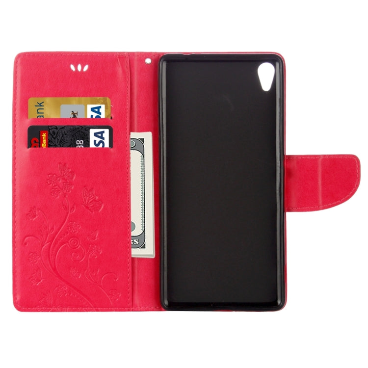 For Sony Xperia XA Ultra Flowers Embossing Horizontal Flip Leather Case with Holder & Card Slots & Wallet & Lanyard