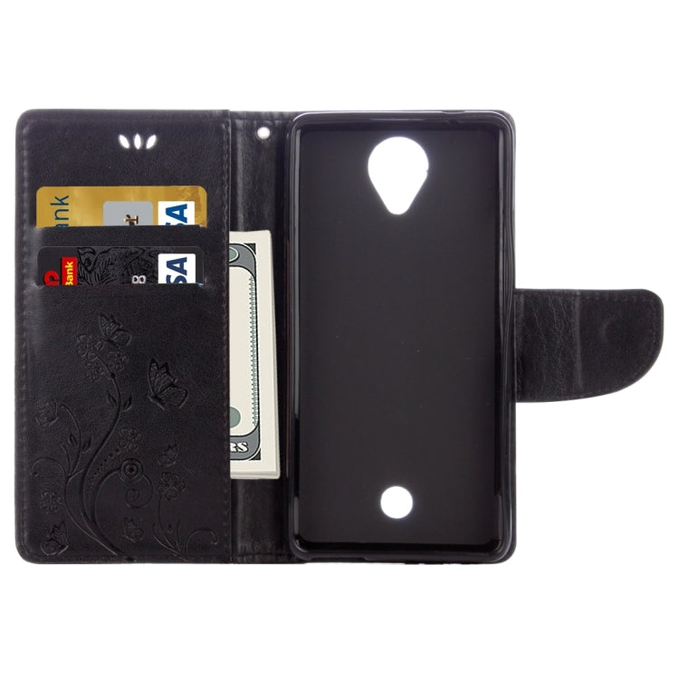 Flowers Embossing Horizontal Flip Leather Case for Wiko U Feel, with Holder & Card Slots & Wallet & Lanyard