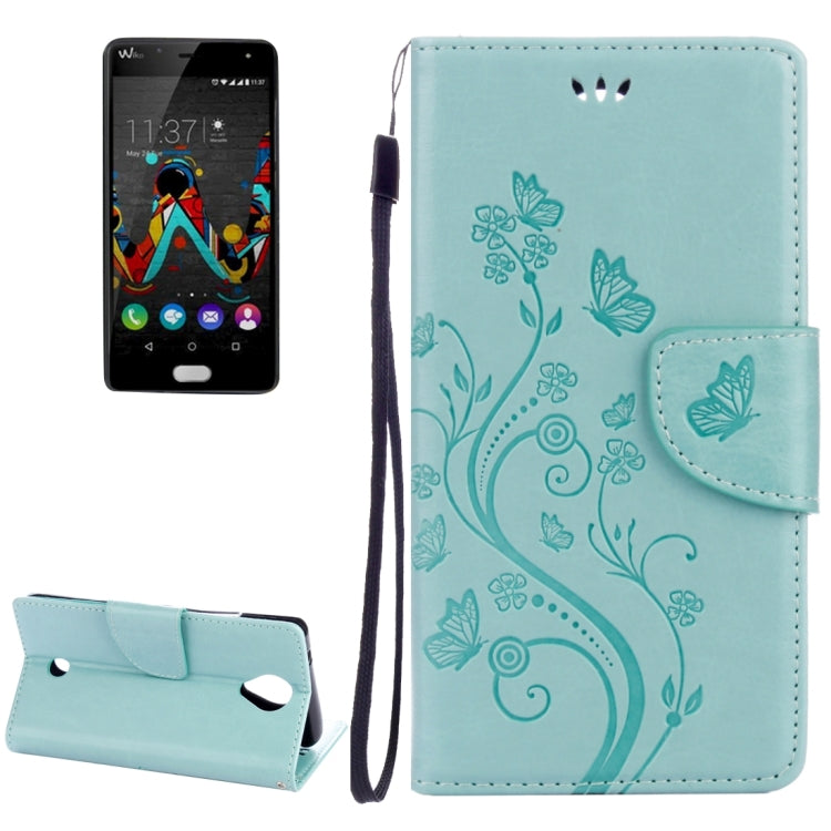 Flowers Embossing Horizontal Flip Leather Case for Wiko U Feel, with Holder & Card Slots & Wallet & Lanyard