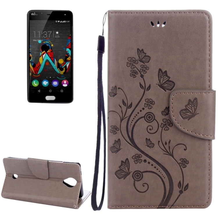 Flowers Embossing Horizontal Flip Leather Case for Wiko U Feel, with Holder & Card Slots & Wallet & Lanyard
