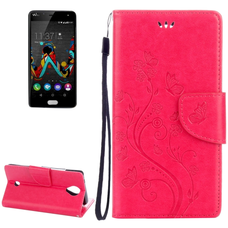 Flowers Embossing Horizontal Flip Leather Case for Wiko U Feel, with Holder & Card Slots & Wallet & Lanyard