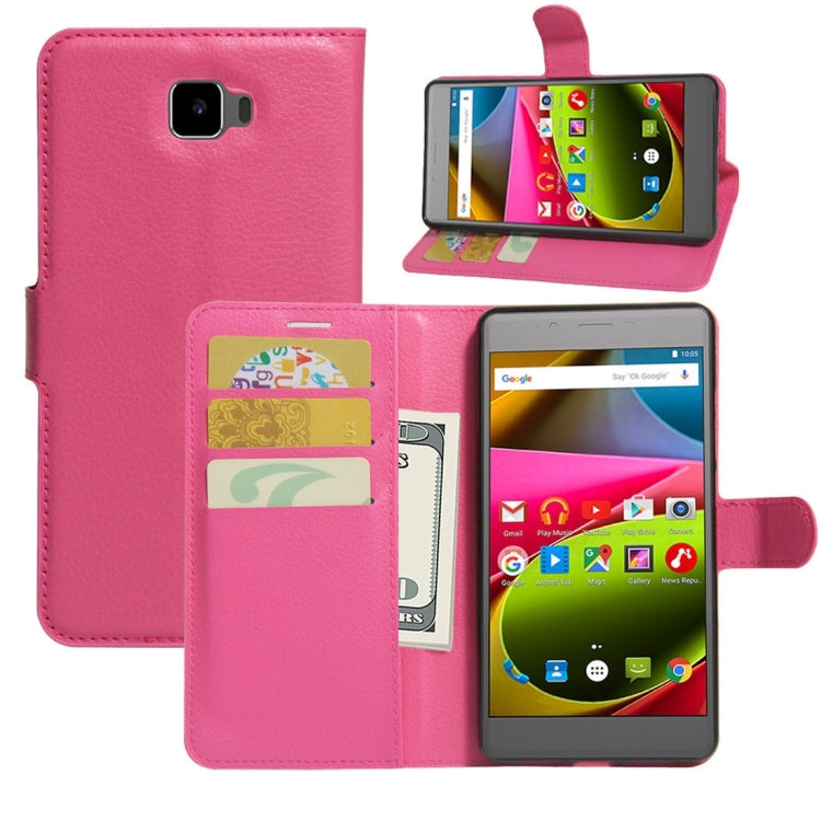 For ARCHOS 55 Cobalt Plus Litchi Texture Horizontal Flip PU Leather Case with Holder & Card Slots & Wallet