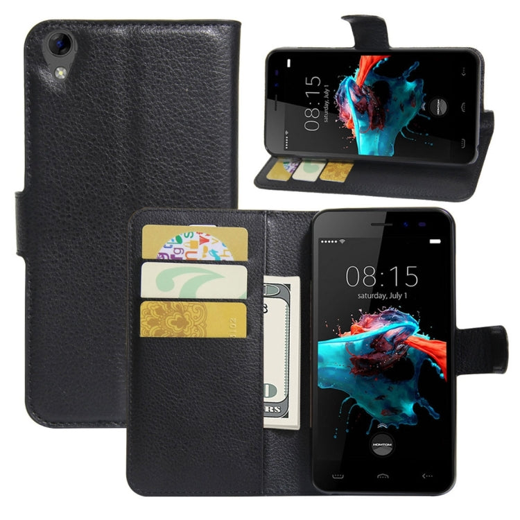 For HOMTOM HT16 Litchi Texture Horizontal Flip PU Leather Case with Holder & Card Slots & Wallet