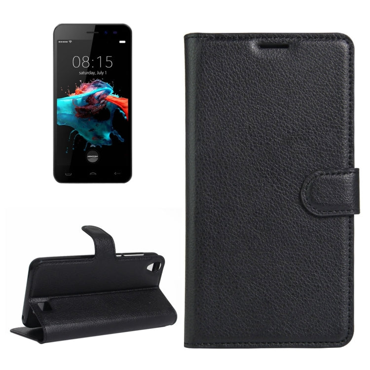 For HOMTOM HT16 Litchi Texture Horizontal Flip PU Leather Case with Holder & Card Slots & Wallet