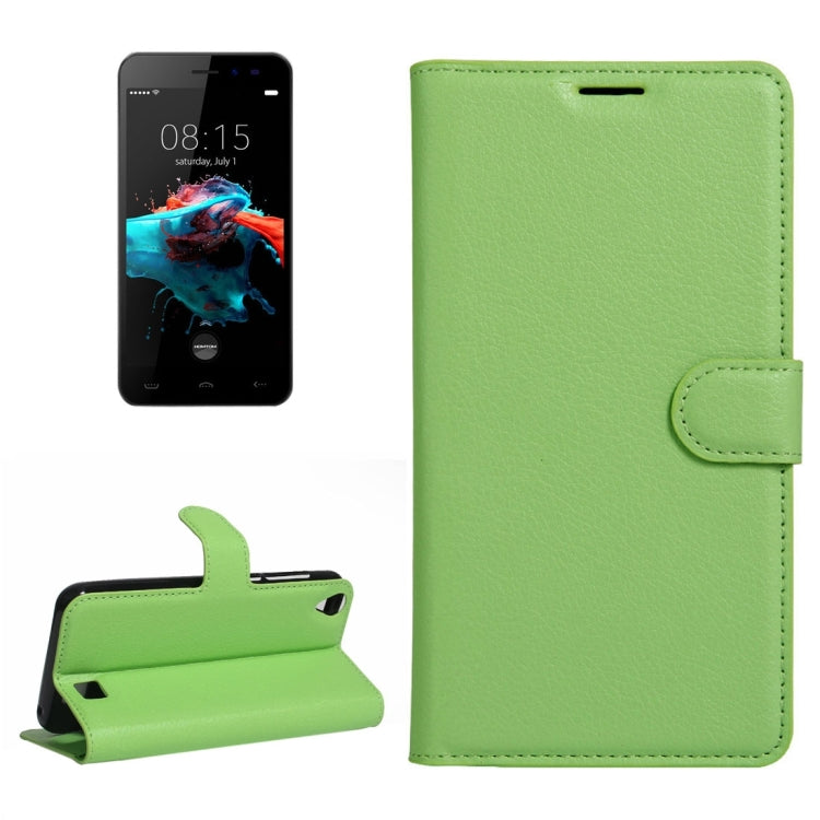 For HOMTOM HT16 Litchi Texture Horizontal Flip PU Leather Case with Holder & Card Slots & Wallet