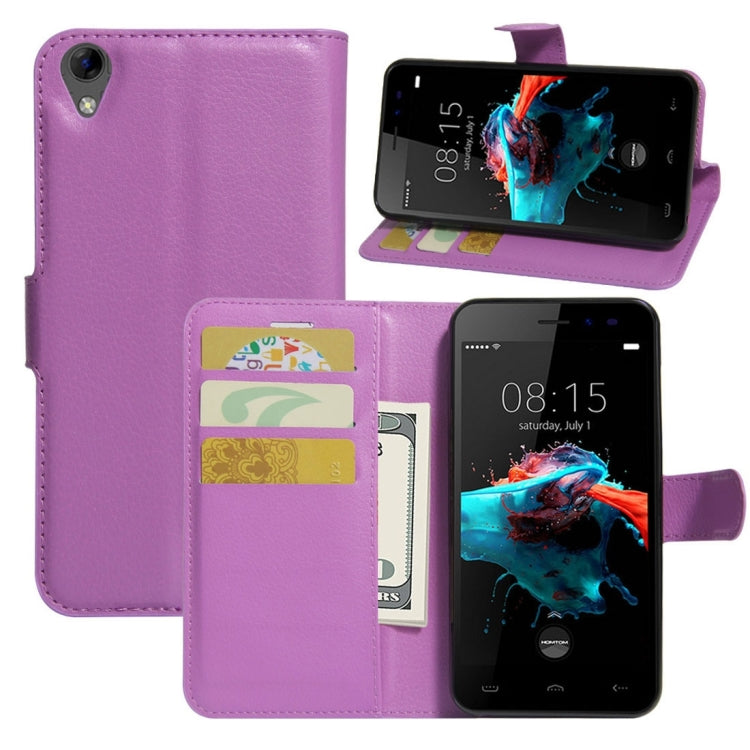 For HOMTOM HT16 Litchi Texture Horizontal Flip PU Leather Case with Holder & Card Slots & Wallet