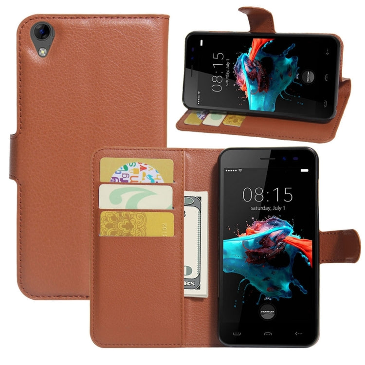 For HOMTOM HT16 Litchi Texture Horizontal Flip PU Leather Case with Holder & Card Slots & Wallet