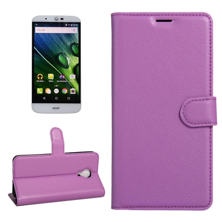 For Acer Liquid Z6 Plus Litchi Texture Horizontal Flip PU Leather Case with Holder & Card Slots & Wallet