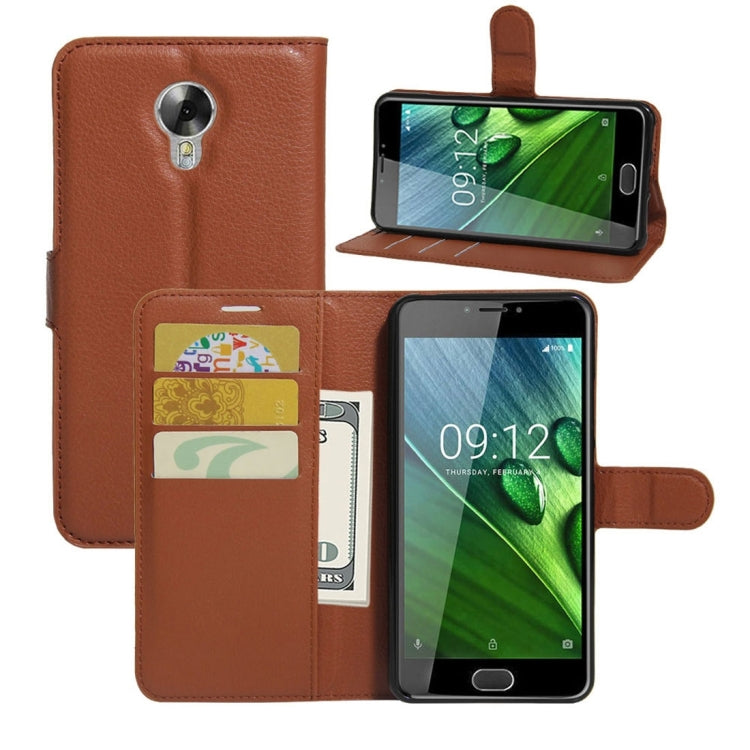 For Acer Liquid Z6 Plus Litchi Texture Horizontal Flip PU Leather Case with Holder & Card Slots & Wallet
