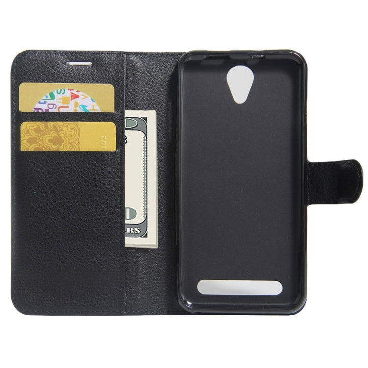 For Acer Liquid Z6 Litchi Texture Horizontal Flip PU Leather Case with Holder & Card Slots & Wallet