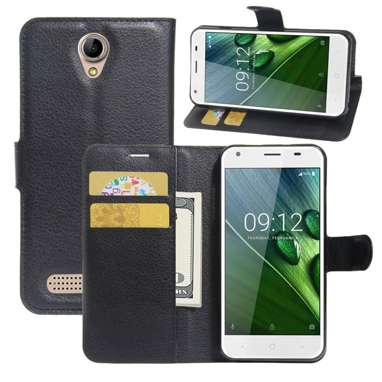 For Acer Liquid Z6 Litchi Texture Horizontal Flip PU Leather Case with Holder & Card Slots & Wallet