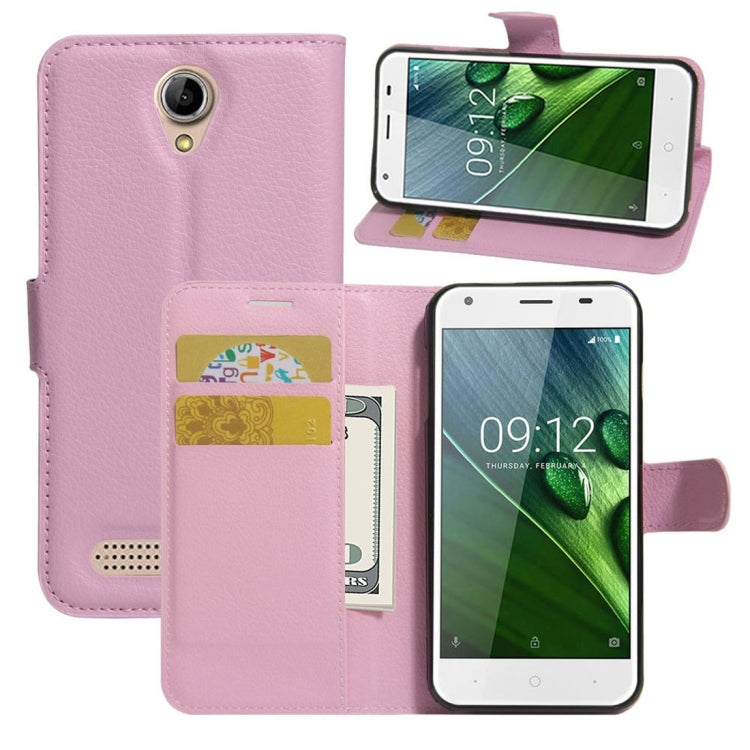 For Acer Liquid Z6 Litchi Texture Horizontal Flip PU Leather Case with Holder & Card Slots & Wallet
