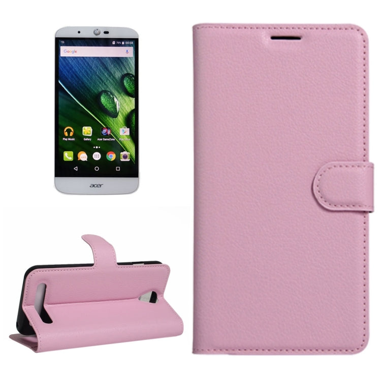 For Acer Liquid Z6 Litchi Texture Horizontal Flip PU Leather Case with Holder & Card Slots & Wallet