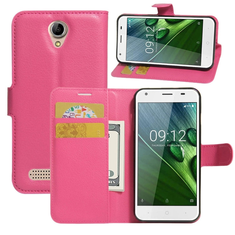 For Acer Liquid Z6 Litchi Texture Horizontal Flip PU Leather Case with Holder & Card Slots & Wallet
